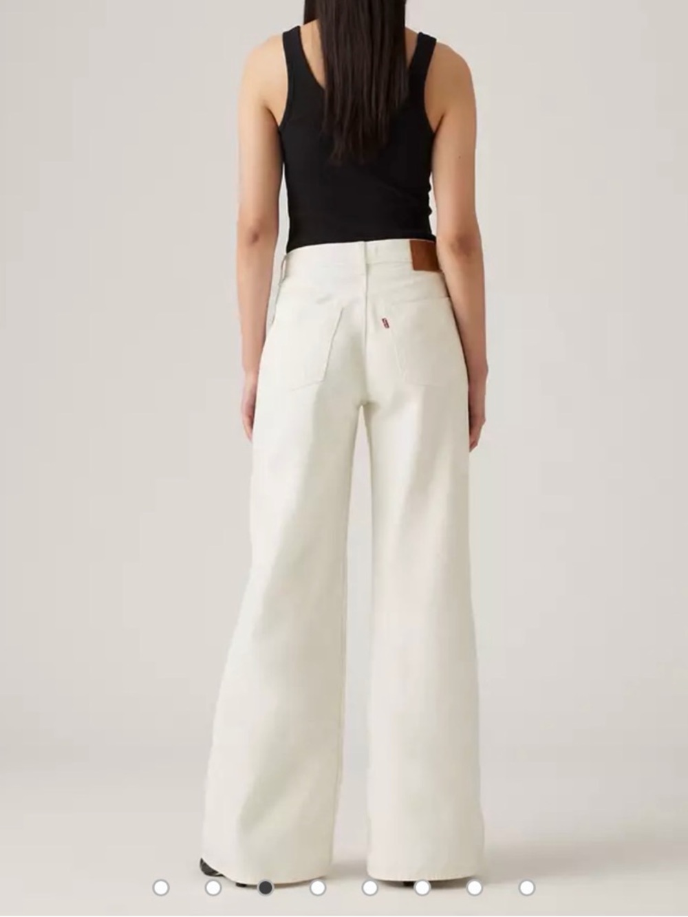 Levis Premium Baggy Dad Wide Leg Off White Jeans 28 Minimalist Edgy High Rise - Picture 4 of 14